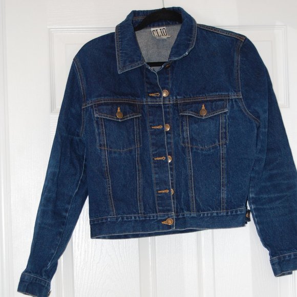 CLIO Dark Blue Jean Jacket Size Medium - Picture 9 of 11
